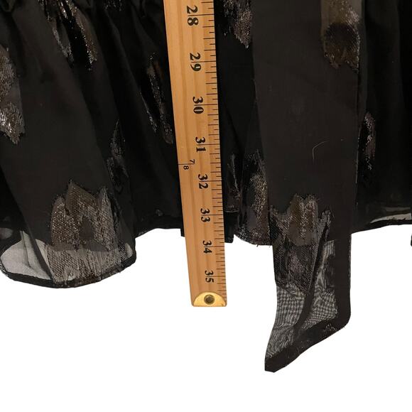 Bar iii Black Cocktail Party Dress Deep V Sheer Sleeves Shimmer NYE NWT M - Picture 8 of 10